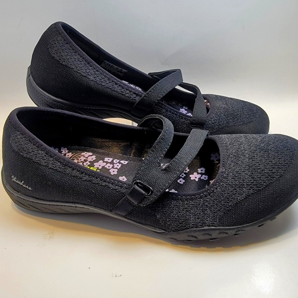 Skechers Black Mary Jane Sneakers Flats Women's 10
